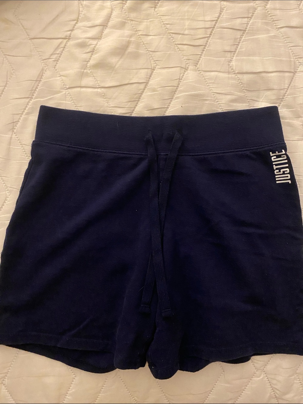 Justice Navy Drawstring Athletic Shorts